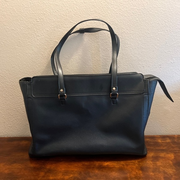 A New Day Black Leather Tote Bag with Structured Design - Picture 1 of 11
